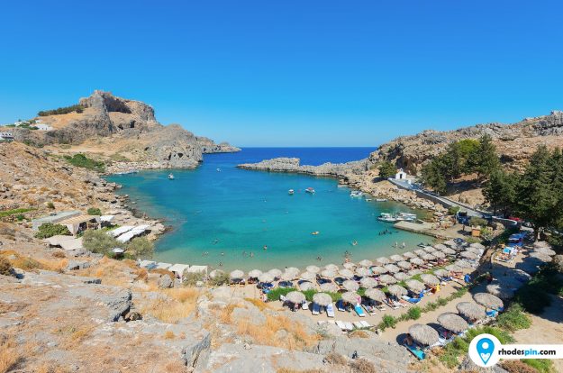 Saint Pauls beach Lindos Rhodes Island